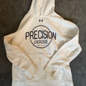 Under Armour White Precision Lacrosse Hoodie